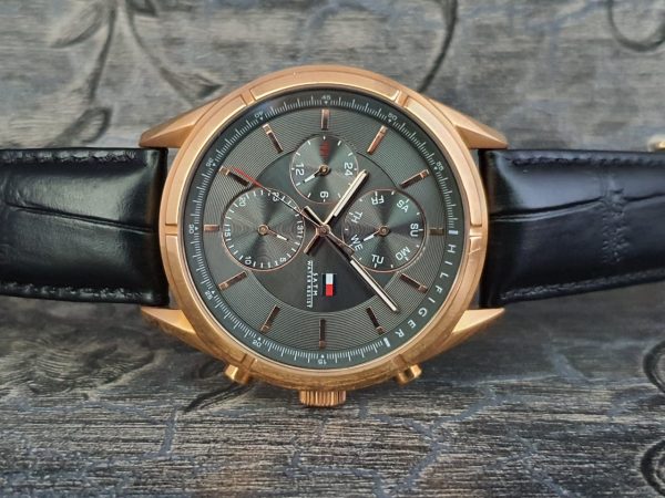 Tommy Hilfiger Men's Sport Lux Analog Display Quartz Black Watch 1791125