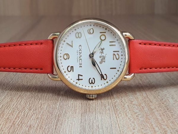 Coach Women's Delancey Red Leather 36mm Watch 14502719