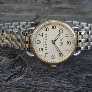 Coach Ladies Delancey Silver Dial Two-Tone Watch 14502243