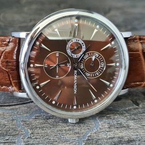 Romanson Men’s Brown Leather Strap Watch