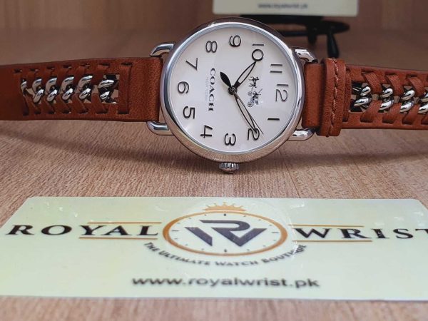 Coach Women's Quartz Brown Leather Strap White Dial 36mm Watch 14502273