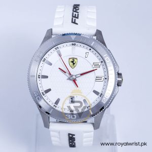 Ferrari Men's Quartz White Silicone Strap White Dial 48mm Watch 0830137