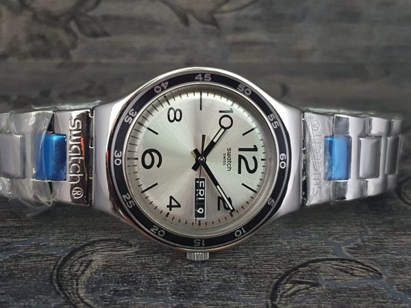 Swatch Men's Analog Silver Display Quartz Swiss Made Watch YGS766G