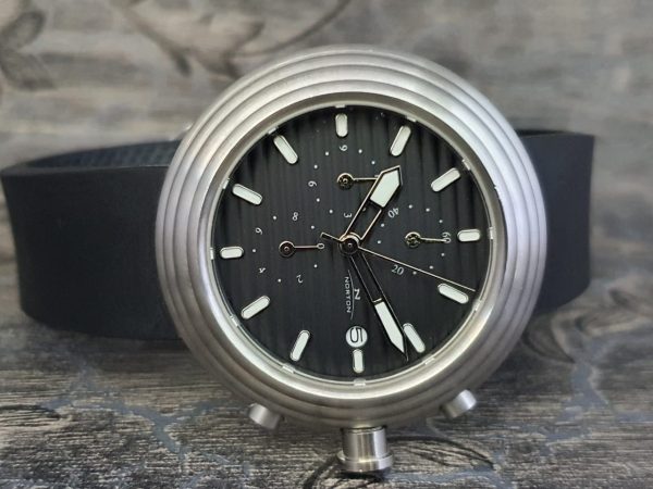 Norton Men’s Black Silicone Band Black Dial Watch