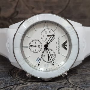Emporio Armani Men's Chronograph White Dial Watch AR1435