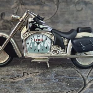 Fossil Motorcycle Desk Clock Novelty Collectible die cast biker Clock Limited Edition Time Piece Watch