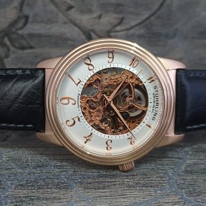 Stuhrling Men's Rose-Gold-Tone Skeleton Watch 107.334534