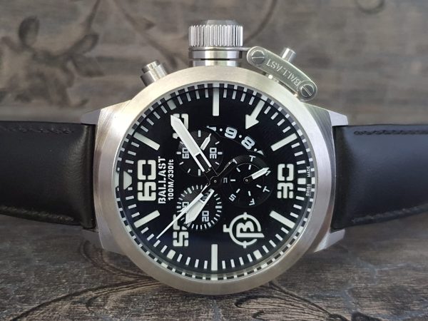 Ballast Men's Chronograph Black Dial Leather watch BL-3101-01
