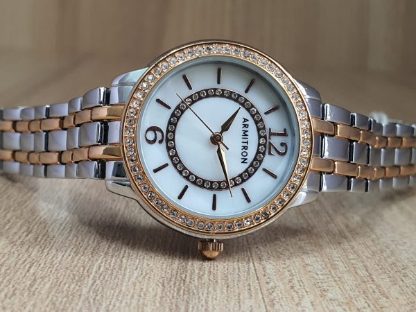 Armitron Women's Silver-Tone White Dial Watch A7644B