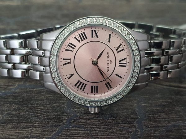 Anne Klein Women’s Silver Stainless Steel Pink Dial Watch