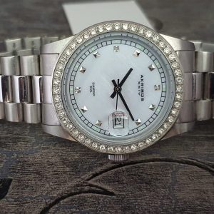 Akribos XXIV Men's Quartz stainless steel Diamond Dial watch AK488SS