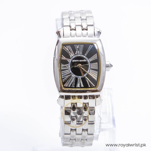 Pierre Cardin Women’s Silver Stainless Steel Black Dial 27mm Watch 10029-2