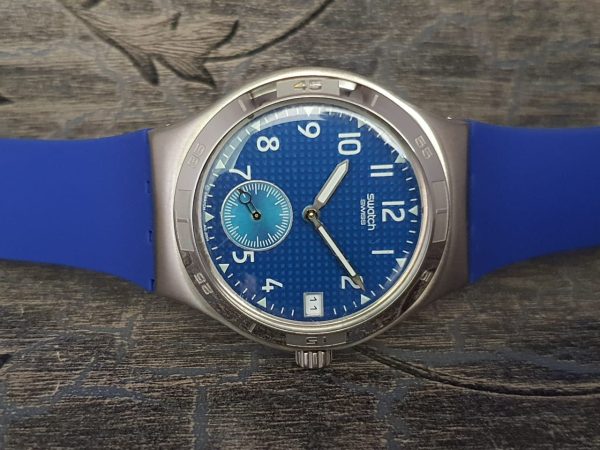 Swatch Irony Men's Blue Dial Swiss Made Stainless Steel Watch YPS405G