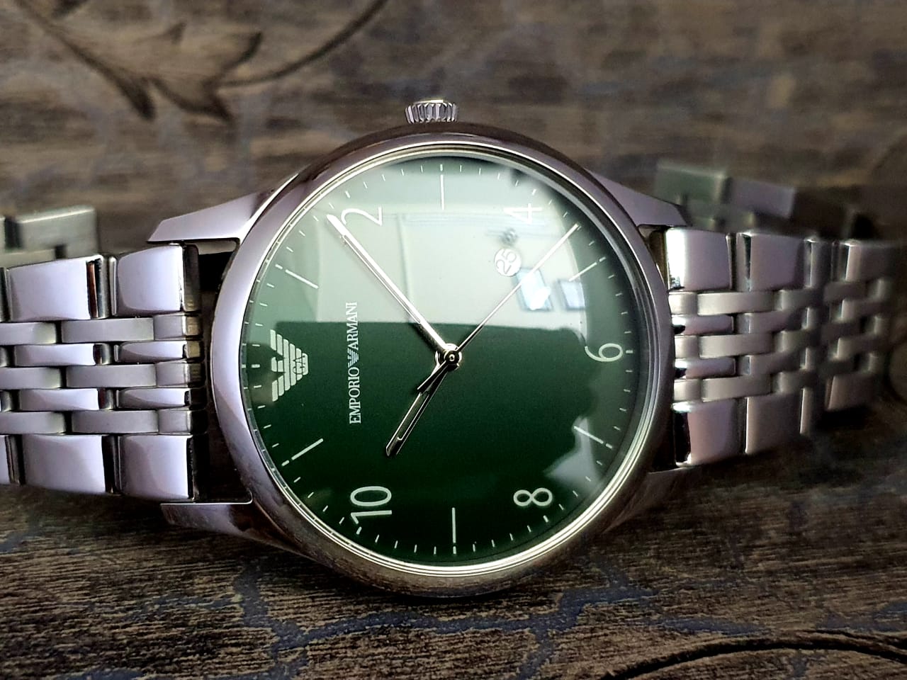 armani green watch