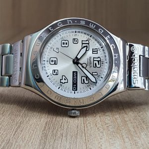 Swatch Men’s/Unisex Stainless Steel Swiss made Quartz Silver 38mm Watch YGS716GX