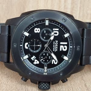 Fossil Men's Chronograph Black Stainless Steel 44mm Watch FS4927