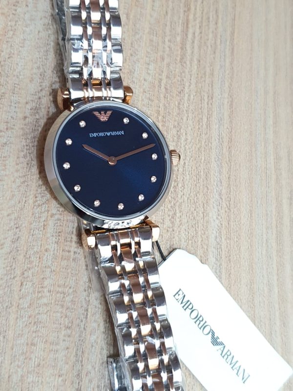 Emporio Armani Women's Quartz Stainless Steel Blue Dial 32mm Watch ...