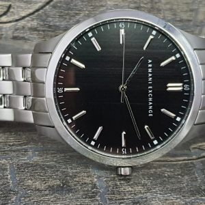 Armani Exchange Men's Quartz Silver Stainless Steel Black Dial 46mm Watch AX2147