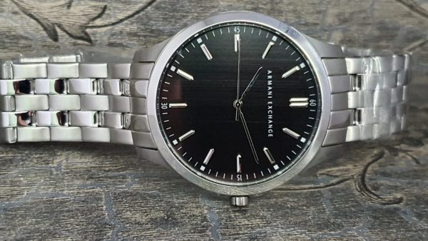 Armani Exchange Men's Quartz Silver Stainless Steel Black Dial 46mm Watch AX2147
