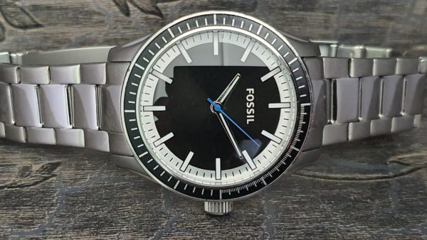 Fossil Men's Stainless Steel Black Dial Watch BQ1265