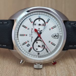 Ferrari Men's Black Leather Silver Dial Watch 830241