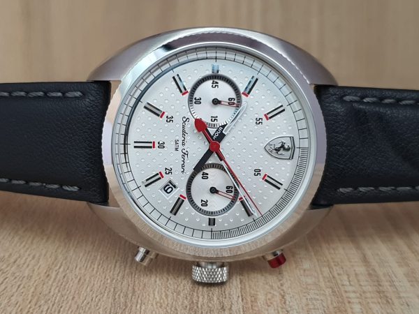 Ferrari Men's Black Leather Silver Dial Watch 830241