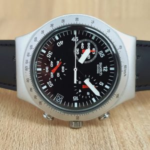 Swatch Men's Quartz Chronograph Black Dial Watch YCS4024