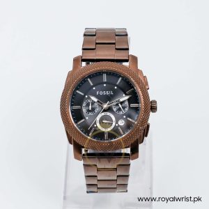 Fossil Men's Quartz Brown Stainless Steel Black Dial 45mm Watch FS4661
