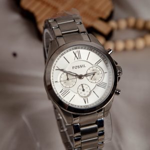 Fossil Women's Quartz Stainless Steel White Dial 40mm Watch BQ1744