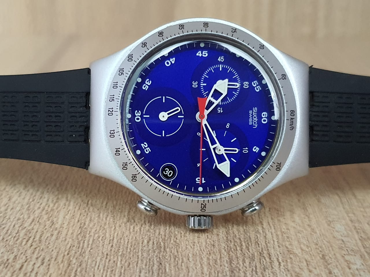 Swatch deals blue dial