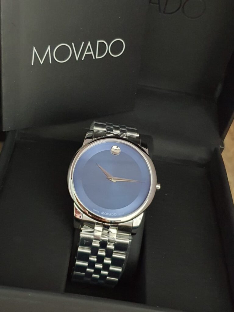 Movado Men's Swiss Made Quartz Stainless Steel Blue Dial 40mm Watch ...