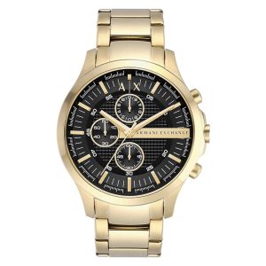 Armani Exchange Men’s Quartz Gold Stainless Steel Black Dial 46mm Watch AX2137