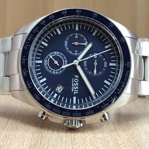 Fossil Men s Quartz Chronograph Silver Stainless Steel Blue 42mm