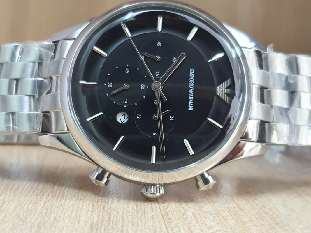 Emporio Armani Men’s Chronograph Black Dial 43mm Watch AR11017 ...