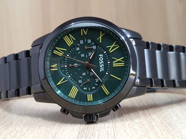 Fossil Men's Chronograph Stainless Steel Green Dial Watch FS4939