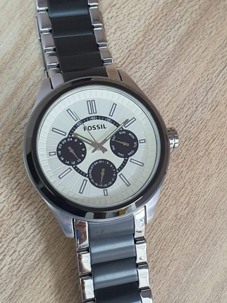 Fossil Men's Quartz Stainless Steel Off White Dial 45mm Watch BQ1510 ...