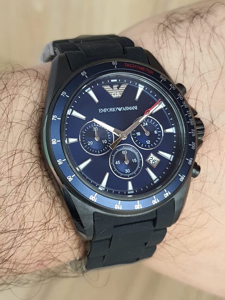Emporio Armani Men’s Sport Black Silicone Quartz 44mm Watch AR6121 ...