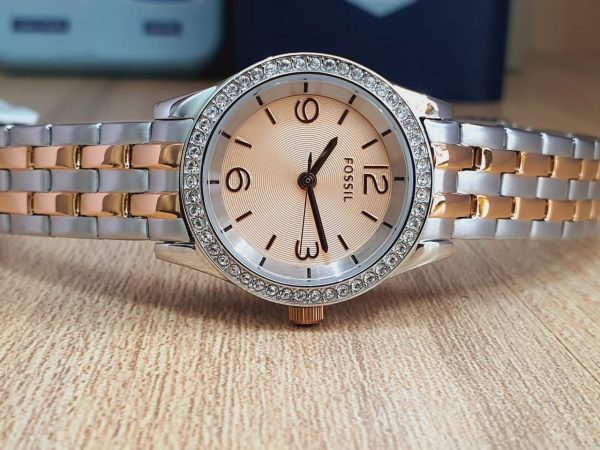 Fossil Women's Analog Stainless Steel Gold/Silver 28mm Watch BQ1424