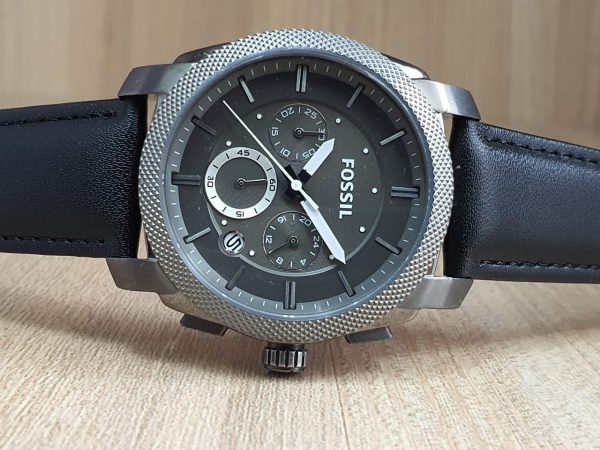 Fossil Men’s Chronograph Black Leather Band Grey Dial Watch C221018