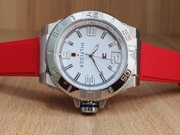 Tommy Hilfiger Men's Analog Display Quartz Red Silicone Watch 1791037