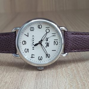 Coach Women’s Quartz Maroon Leather Band 36mm Watch 14502971