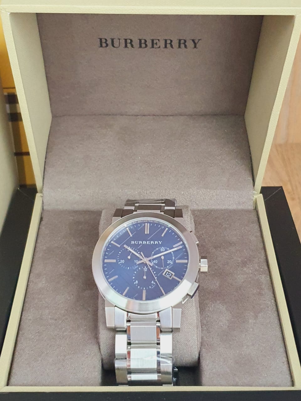 Burberry store watch blue