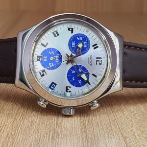 Swatch Men's Swiss Made Quartz Silver Dial Watch YCS428G