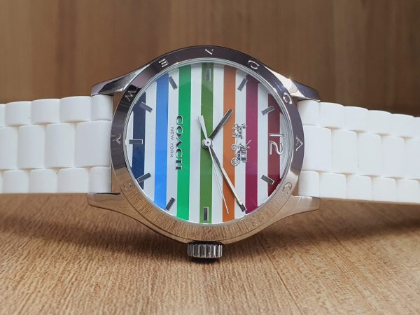Coach Ladies Rubber Band Multi Color Dial Watch 793951243