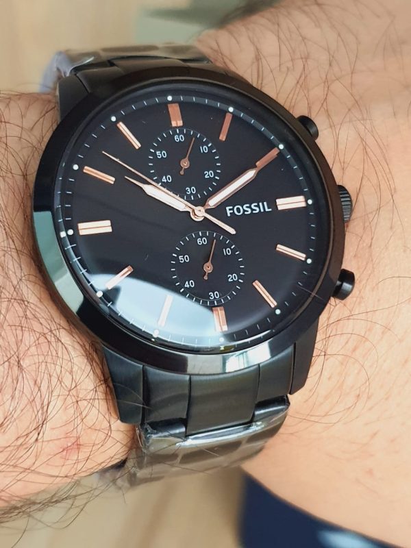 Fossil Men’s Quartz Chronograph Stainless Steel Black Dial 44mm Watch ...