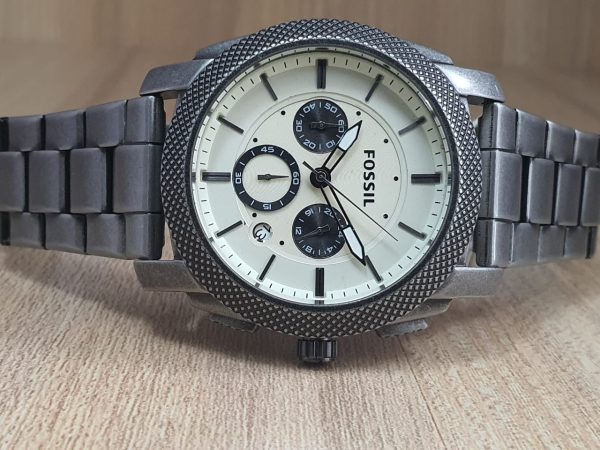 Fossil Men’s Stainless Steel Off White Dial 45mm Watch JR1396/3