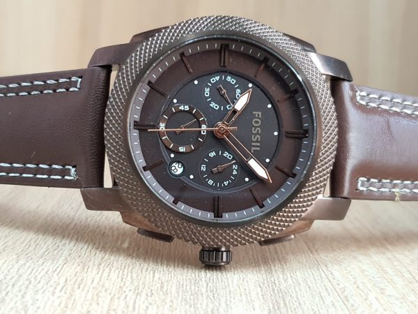 Fossil Men’s Brown Leather strap Analog Brown Dial 44mm Watch FS4661/2