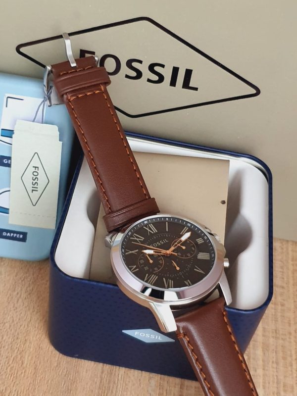 Fossil Mens Quartz Chronograph Brown Leather Strap Black Dial 44mm Watch Fs4813 Royalwristpk 1913