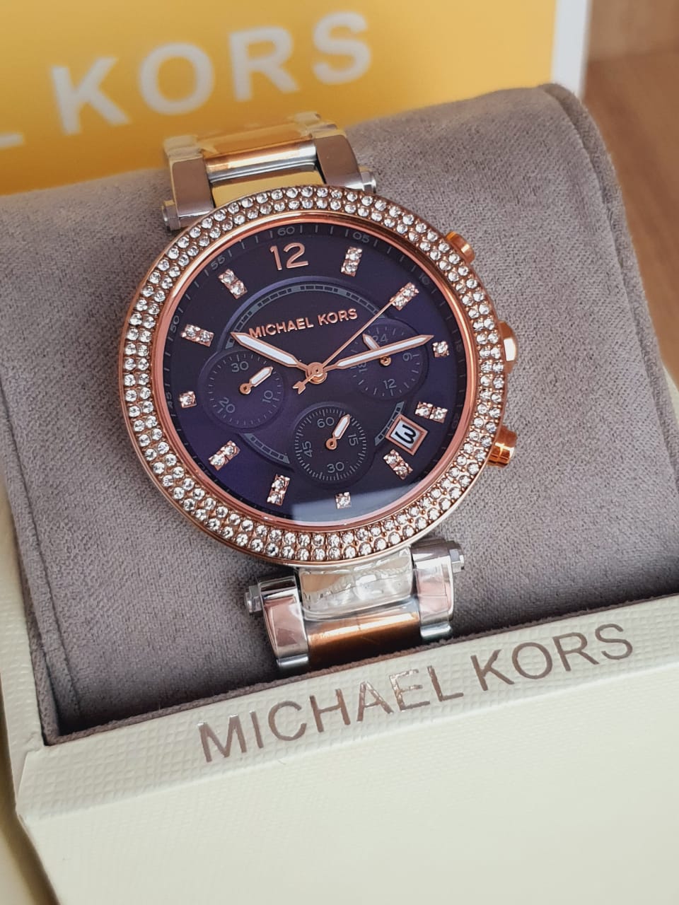 Michael Kors Women's Analog Stainless Steel Blue Dial 39mm Watch MK6141