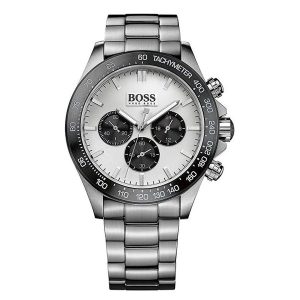 Hugo Boss Men’s Chronograph Quartz Stainless Steel Silver Dial 45mm Watch 1512964